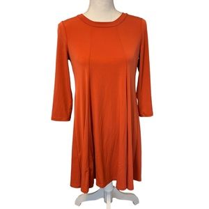 BCBGeneration NWOT Orange Pleated Open Back Tunic Dress